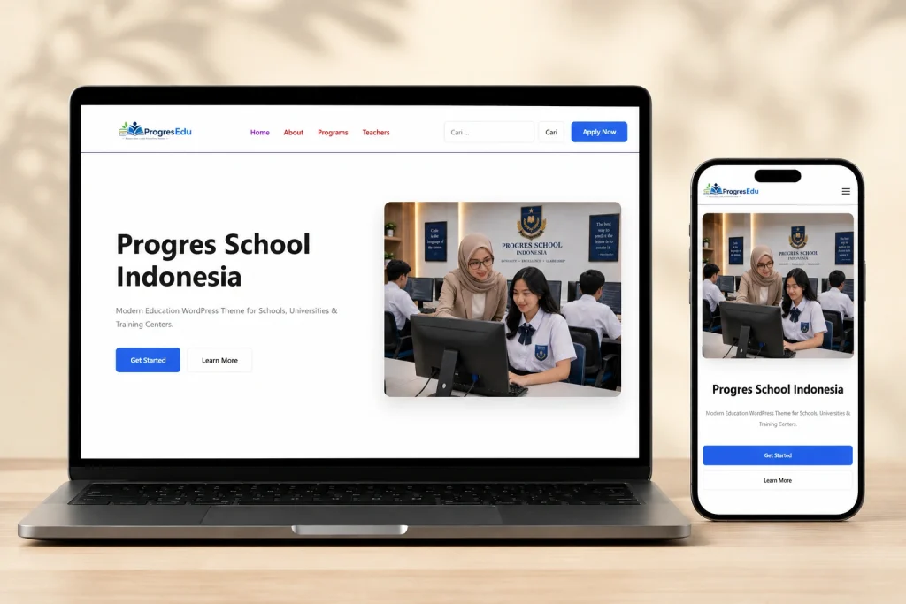 tema wordpress progres edu
