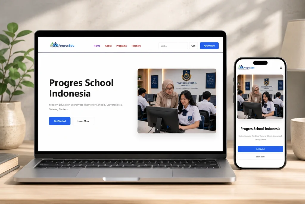 template tema wordpress progres edu