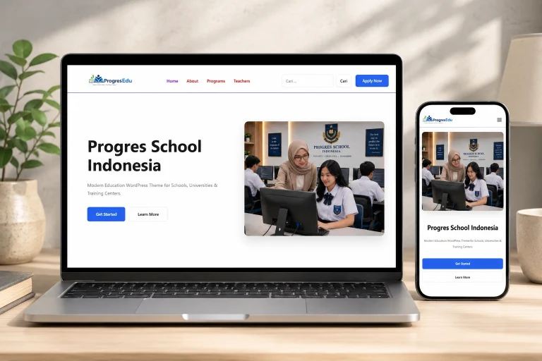 template tema wordpress progres edu